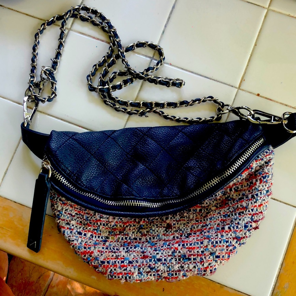 Chanel-style tweed waist bag!